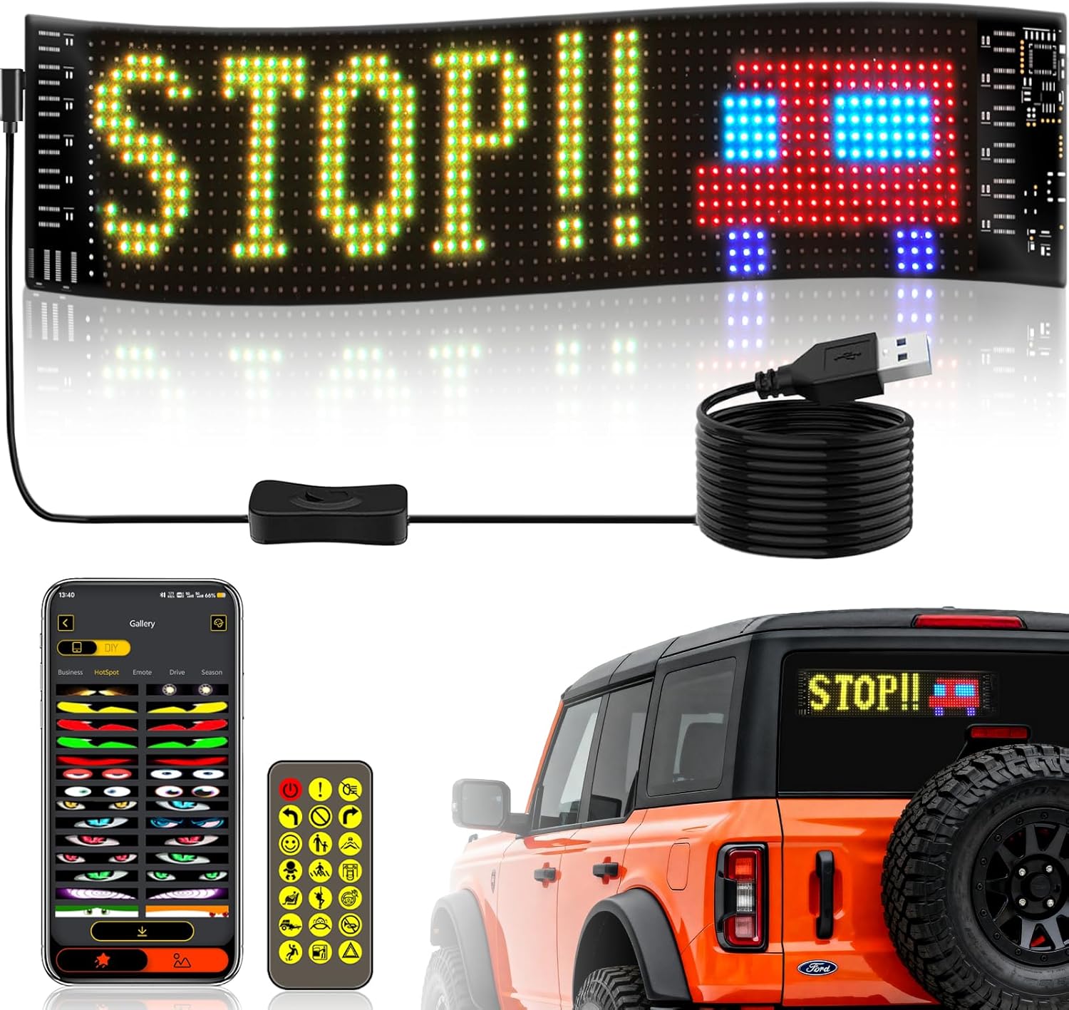 Car Led Light - Гибкая светодиодная панель для автомобиля, LED-матрица